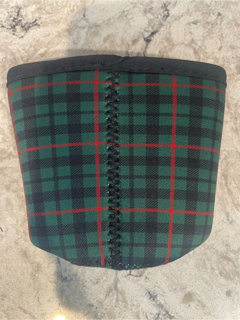 JAVASOK Green Plaid Insulated Cold Cup Sleeve/Koozie, Small